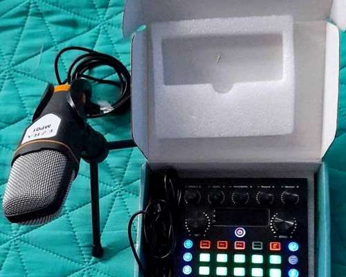 Tarjeta de Sonido VS8 para Micrófono de Podcast