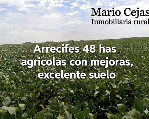 Arrecifes 48 Has Agrícolas con Mejoras, Excelente Suelo.