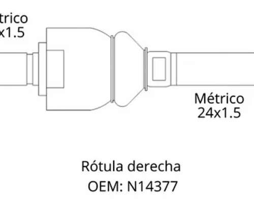 Rotula Axial Tractor Pauny 230 250 DIF del Carraro