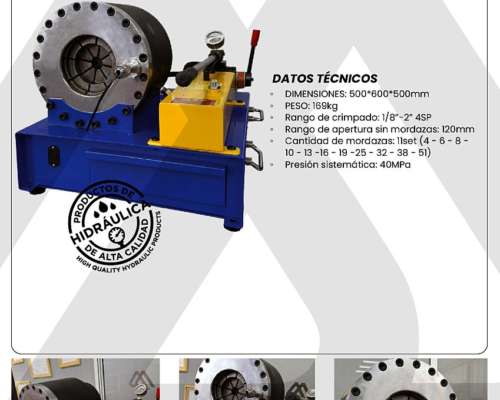 Prensa para Mangueras Hidráulicas de 1/8 a 2