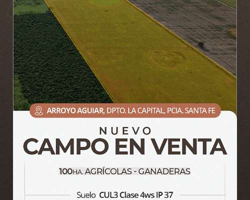 Arroyo Aguiar 100 Has Agrícolas/ Turismo. Campo en Venta