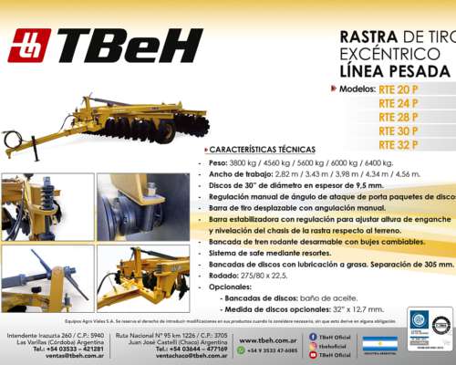 Rastra de Tiro Excéntrico Pesada Tbeh 24 Discos
