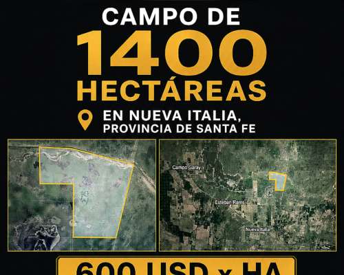 Campo de 1400 Has en Nueva Italia a Desarrollar