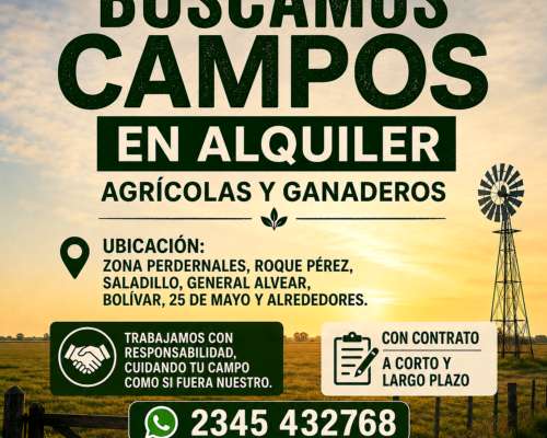 Buscamos Campos en Alquiler